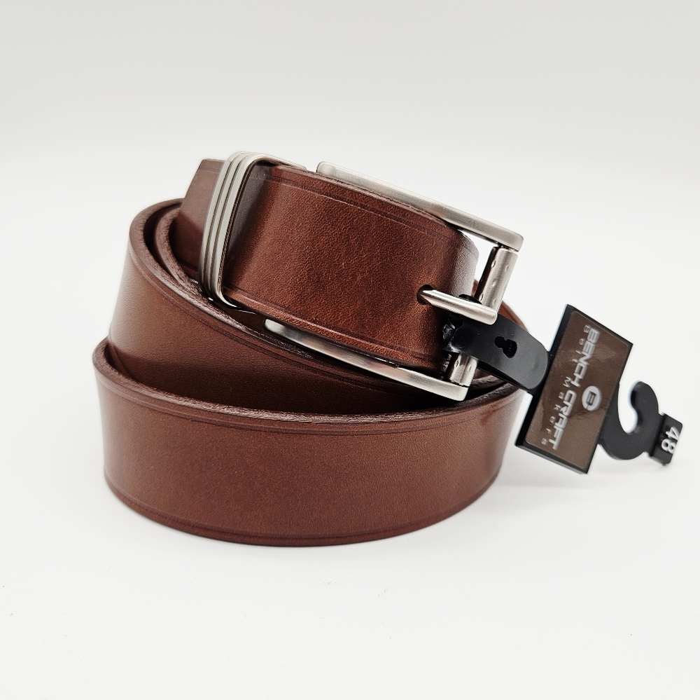 BENCH CRAFT | smooth leather silver buckle belt